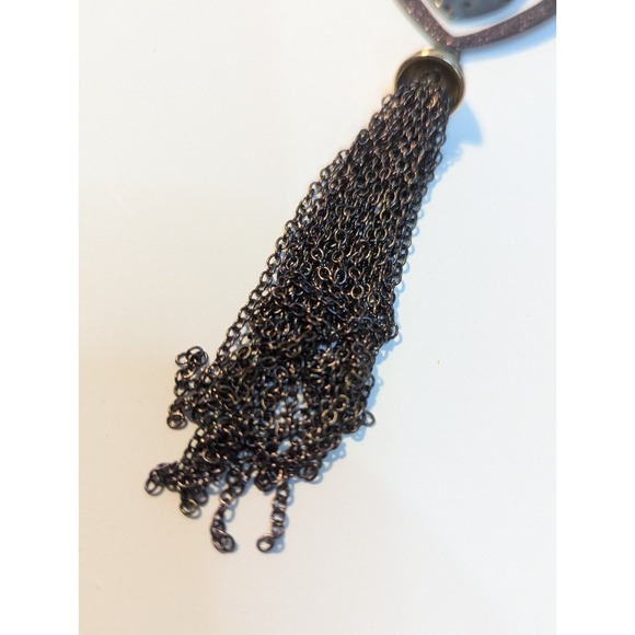 Necklace Erica Lyons gold tone black tassel - Picture 3 of 5